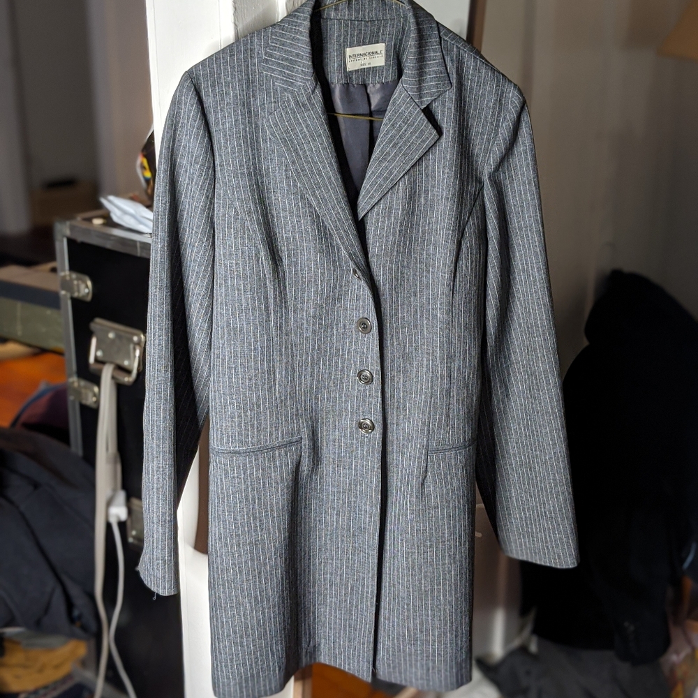 Vintage long pinstripe blazer